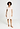 Front view of a women model wearing HA off white cotton S/SLV Nightdress 100cm