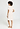 Back view of a women model wearing HA off white cotton S/SLV Nightdress 100cm