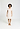 Full-body view of a women model wearing HA off white cotton S/SLV Nightdress 100cm