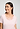 Close-up view of a women model wearing HA rose bath cotton S/SLV Nightdress 100cm