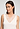 Close-up view of a women model wearing HA off white cotton Sleeveless Nightdress 90cm