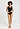 Full-body view of a women model wearing HA black cotton Maxi Briefs