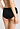 Back view of a women model wearing HA black cotton Midi Briefs