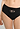 Close-up view of a women model wearing HA black cotton Midi Briefs
