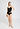 Full-body view of a women model wearing HA black cotton Spaghetti Top