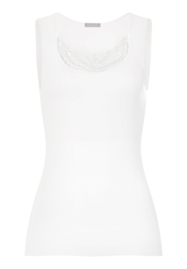 Front cutout view of HA off white cotton Tank Top