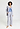 Full-body view of a women model wearing HA lilian stripes modal/viscose/tencel L/SLV Bigshirt