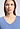 Close-up view of a women model wearing HA bluebird modal/viscose/tencel L/SLV Nightdress 95cm