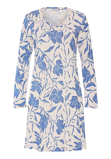 Front cutout view of HA graceful forms modal/viscose/tencel L/SLV Nightdress 95cm