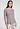 Front view of a women model wearing HA stormy rose modal/viscose/tencel L/SLV Shirt