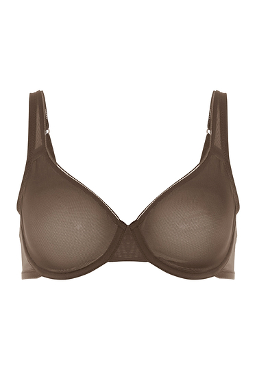 Front cutout view of HA natural teak microfibre U/wire Bra