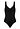 Front cutout view of HA black microfibre Soft Bra Bodysuit