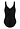 Back cutout view of HA black microfibre Soft Bra Bodysuit