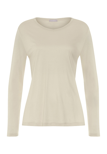 Front cutout view of HA creamy silk modal/viscose/tencel L/SLV Shirt