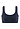 Front cutout view of HA deep navy microfibre Crop Top