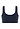 Back cutout view of HA deep navy microfibre Crop Top