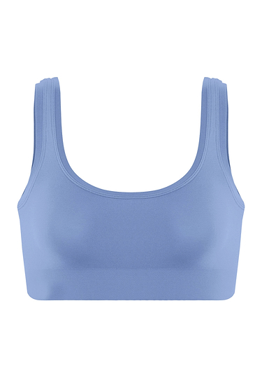 Front cutout view of HA bluebird microfibre Crop Top