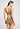 Back view of a women model wearing HA suede camel microfibre Crop Top