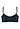 Front cutout view of HA deep navy microfibre Crop Top