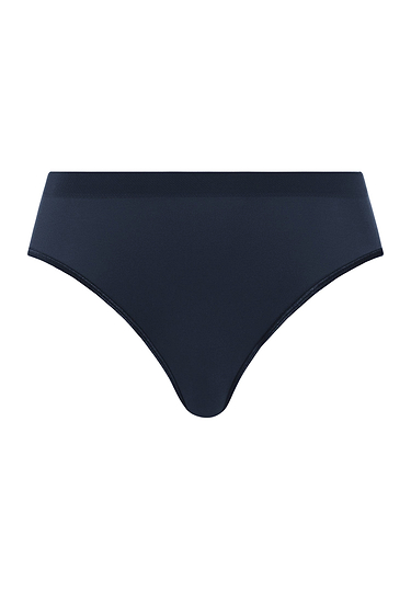 Front cutout view of HA deep navy microfibre Midi Briefs