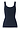 Back cutout view of HA deep navy microfibre Tank Top