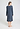 Back view of a women model wearing HA vintage indigo cotton L/SLV Nightdress 110cm