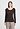 Front view of a women model wearing HA dark mocha modal/viscose/tencel L/SLV Shirt