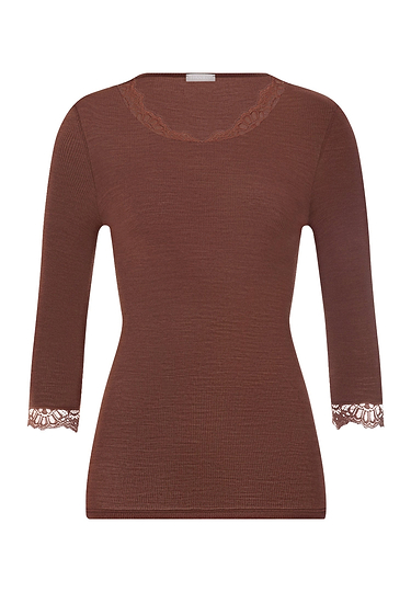 Front cutout view of HA cinnamon wool 3/4 SLV Shirt