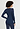 Back view of a women model wearing HA deep navy wool L/SLV Shirt