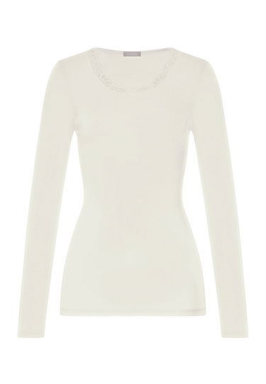 Front cutout view of HA misty white wool L/SLV Shirt