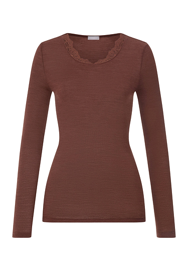 Front cutout view of HA cinnamon wool L/SLV Shirt