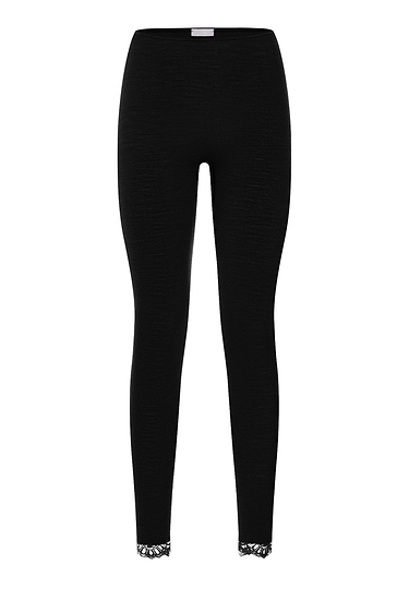 Front cutout view of HA black wool Leggings