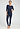 Full-body view of a women model wearing HA deep navy wool Leggings