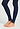Close-up view of a women model wearing HA deep navy wool Leggings