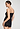 Back view of a women model wearing HA black wool Spaghetti Top