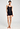 Full-body view of a women model wearing HA black wool Spaghetti Top