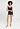 Full-body view of a women model wearing HA deep navy wool Spaghetti Top