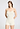 Front view of a women model wearing HA misty white wool Spaghetti Top