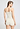 Back view of a women model wearing HA misty white wool Spaghetti Top