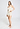 Full-body view of a women model wearing HA misty white wool Spaghetti Top