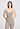 Front view of a women model wearing HA rose grey wool Spaghetti Top