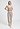 Full-body view of a women model wearing HA rose grey wool Spaghetti Top