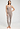 Full-body view of a women model wearing HA rose grey wool Tank Top