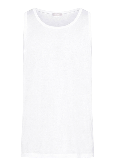Front cutout view of Hanro white cotton Tank Top