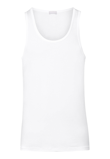 Front cutout view of Hanro white cotton Tank Top