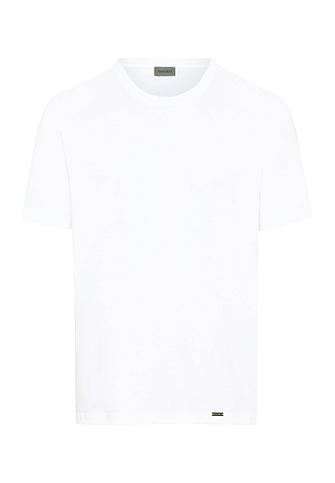 Front cutout view of Hanro white cotton S/SLV Shirt