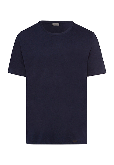 Front cutout view of Hanro deep navy cotton S/SLV Shirt