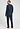 Back view of a men model wearing HA deep navy cotton L/SLV Pajama