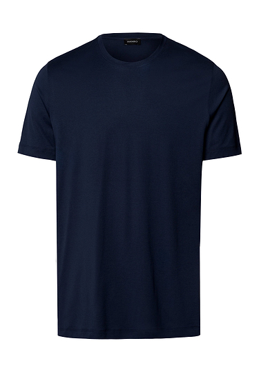 Front cutout view of Hanro deep navy cotton S/SLV Shirt