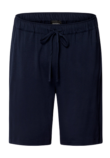 Front cutout view of Hanro deep navy cotton Short Pants